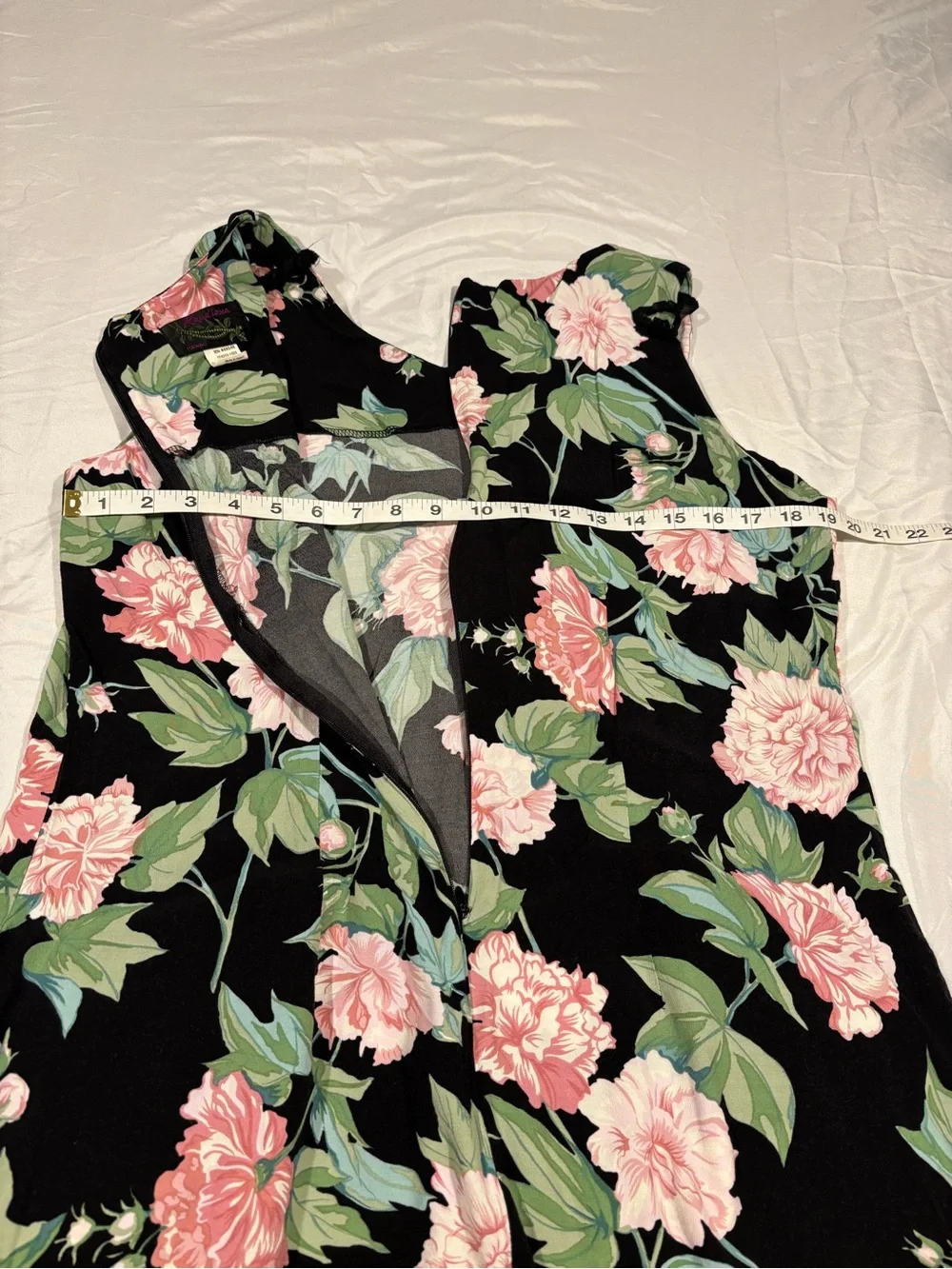 Kaua’iana Hawaiian Floral Rayon Dress XL Black Tropical Vacation M5528